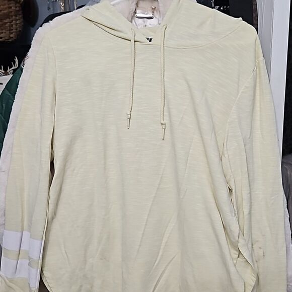 PINK vintage lightweight baseball cut yellow hoodie gently preloved medium - Picture 1 of 12